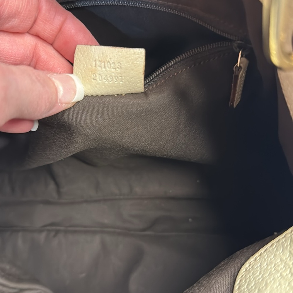 Gucci Eclipse Canvas and Cream Leather Bag with COA - Picture 6 of 15